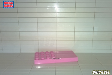 Плитка, пластинка-переходник с дупло 2х4 на мелкое лего розовая (универсальная крупное/мелкое лего, вставка в большую пластину переходник)