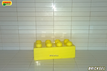 Кубик 2х4 ярко-желтый
