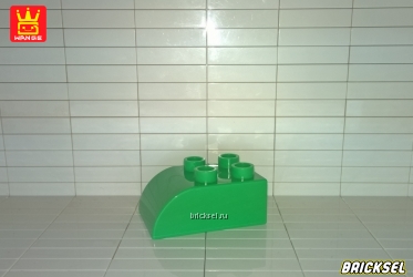 Кубик скос 2х3 закругленный с одной стороны (BI) зеленый