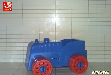 Трактор открытый с красными колесами синий