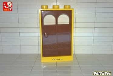 Дверь 1х3 с коричневой дверью желтая