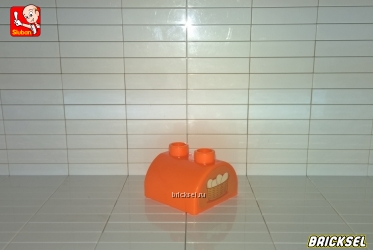 Корзинка яиц, кубик верхушка 2х2 полукруглая с наклейкой оранжевая