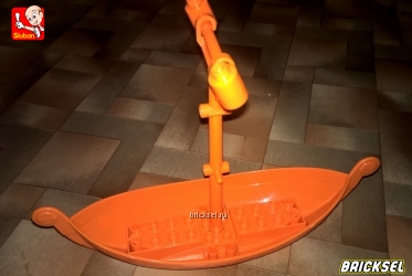 Лодка большая со съемной мачтой и креплением как карусель лодочка оранжевая