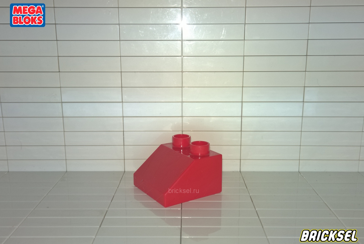 Мега Блокс Кубик скос 2х2 в 1х2 красный, Оригинал MEGA BLOKS, частый