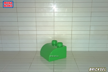 Кубик скос закругленный 2х2 в 1х2 зеленый