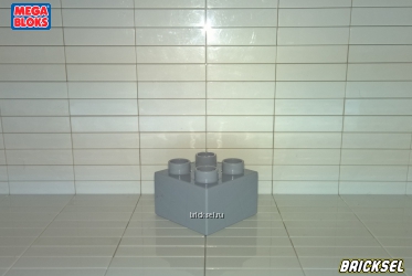 Мега Блокс Кубик 2х2 в 1х2 серый, Оригинал MEGA BLOKS, частый