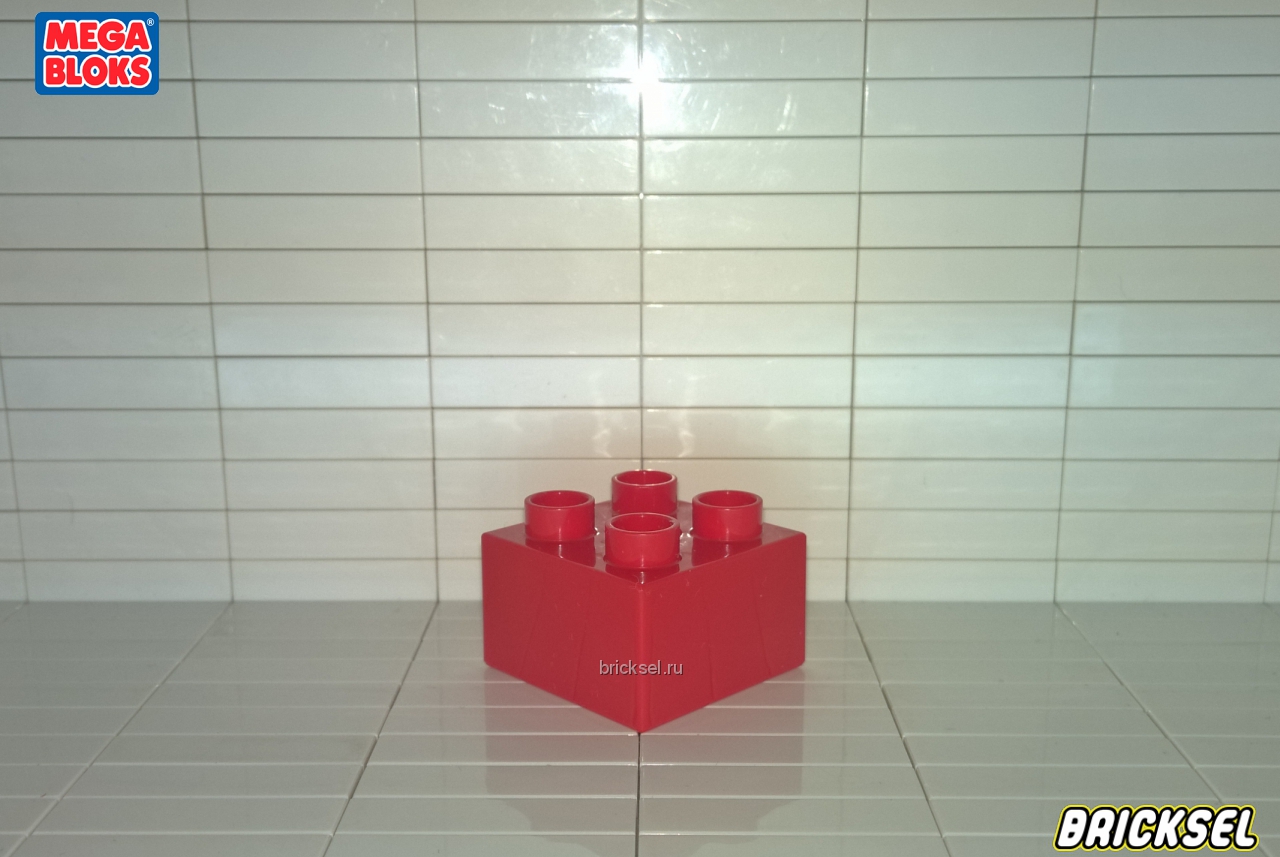 Мега Блокс Кубик 2х2 красный, Оригинал MEGA BLOKS, частый