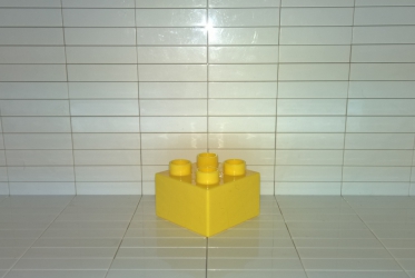 Мега Блокс Кубик 2х2 желтый, Оригинал MEGA BLOKS, частый