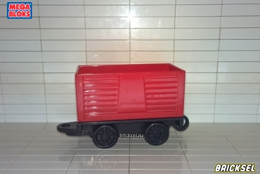 Вагончик Томаса грузовой на черной колесной базе красный