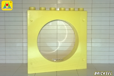 Стена 1х6 межкомнатная с кругом в центре светло-желтая