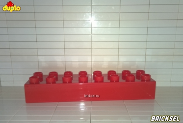 Кубик строительный 2х8 красный