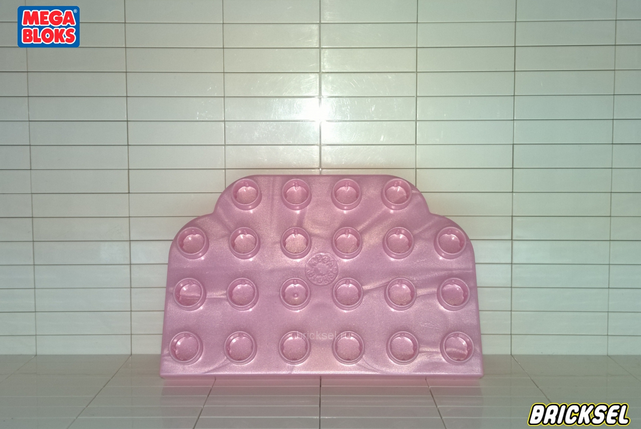 Мега Блокс Пластина 4х6 фигурный выступ светло-розовая перламутровая, Оригинал MEGA BLOKS, редкая