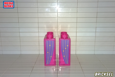 Комплект кубиков 1х2 Шторы (2 кубика с наклейками) перламутровые розовые