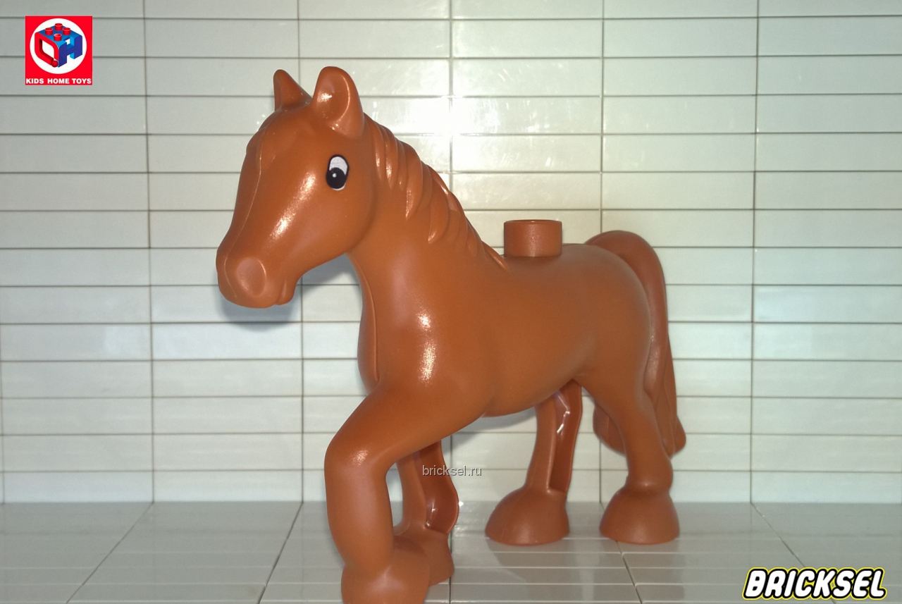 Кидс Хоум Тойс Дупло Конь, лошадь коричневая, Аналог KHT (Kids Home Toys), не частая