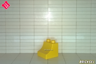 Кубик скос 2х2 в 1х2 вогнутый желтый