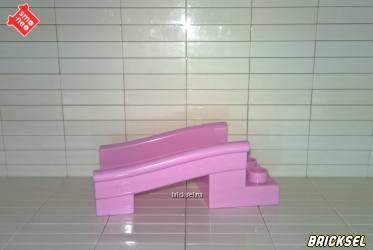 Горка с желобом для микро-машинки прямая короткая розовая