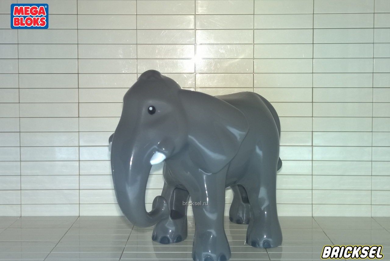 Мега Блокс Индийский слон (лопоухий) темно-серый, Оригинал MEGA BLOKS, очень редкий