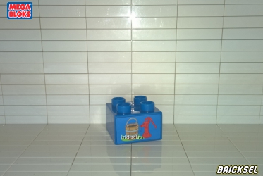 Кубик 2х2 с наклейкой колонка с ведром воды синий