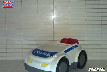 Полицейская машинка сине-белая (сиденье гладкое без штырьков)
