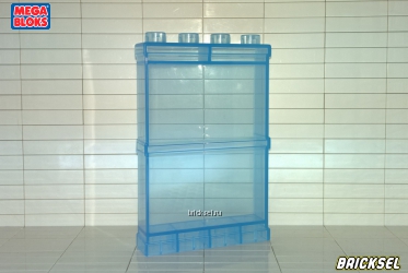 Стена-витрина 1х4  прозрачная светло-синяя