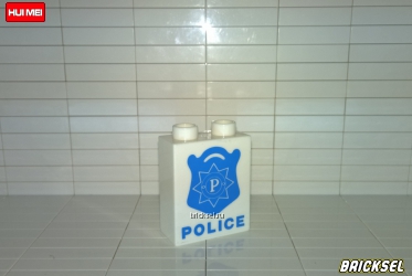 Кубик полицейский значек 1х2х2 белый