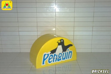 Кубик вывеска Пингвины полукруг 2х4 желтый