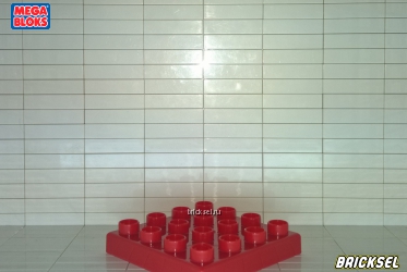 Мега Блокс Пластина строительная 4х4 со сглаженными углами красная, Оригинал MEGA BLOKS, частая