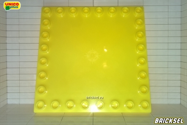 Пластина 8х8 с гладким центром ярко-желтая