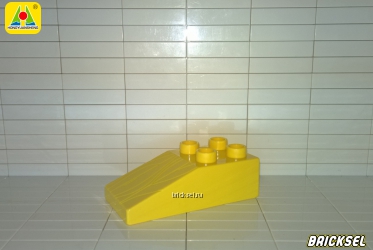 Кубик скос-козырек 2х4 с рельефом желтый