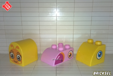 Скругленные кубики скос 2х2 и 2х3 головы розовый, желтый