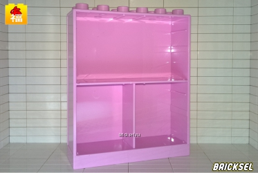 Шкаф розовый, без дверей