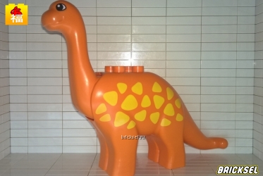 Динозавр большой оранжевый, с частыми желтыми пятнами