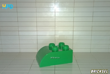 Кубик-верхушка скос 2х3 скругленный с одной стороны зеленый