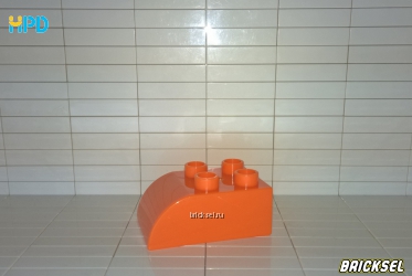 Кубик-верхушка скос 2х3 скругленный с одной стороны оранжевый
