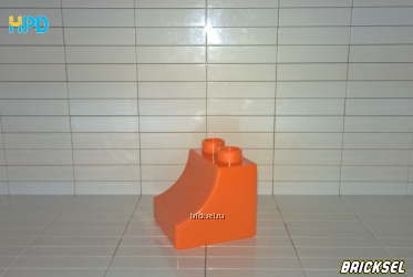 Кубик скос вогнутый 2х2 оранжевый