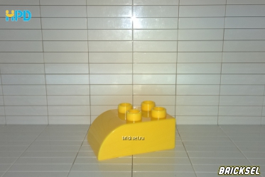 Кубик-верхушка скос 2х3 скругленный с одной стороны желтый