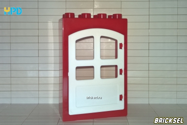 Дверь 2х4 красная с белой створкой