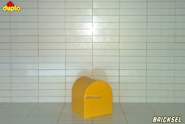 Кубик верхушка 2х2 полукруглая темно-желтая