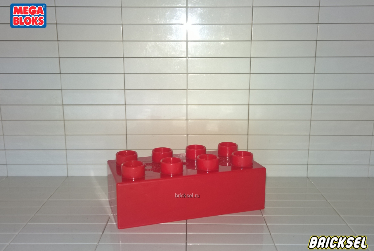 Мега Блокс Кубик 2х4 красный, Оригинал MEGA BLOKS, частый