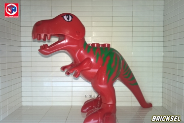Тиранозавр красный с зелеными пятнами