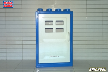 Мега Блокс Дверь синяя с белой створкой, Оригинал MEGA BLOKS, редкий