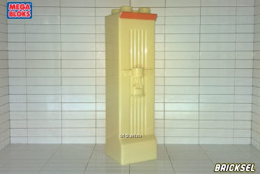 Мега Блокс Стелла, стойка, колонна 2х2 с кубком Поршня светло-желтая, Оригинал MEGA BLOKS, раритет