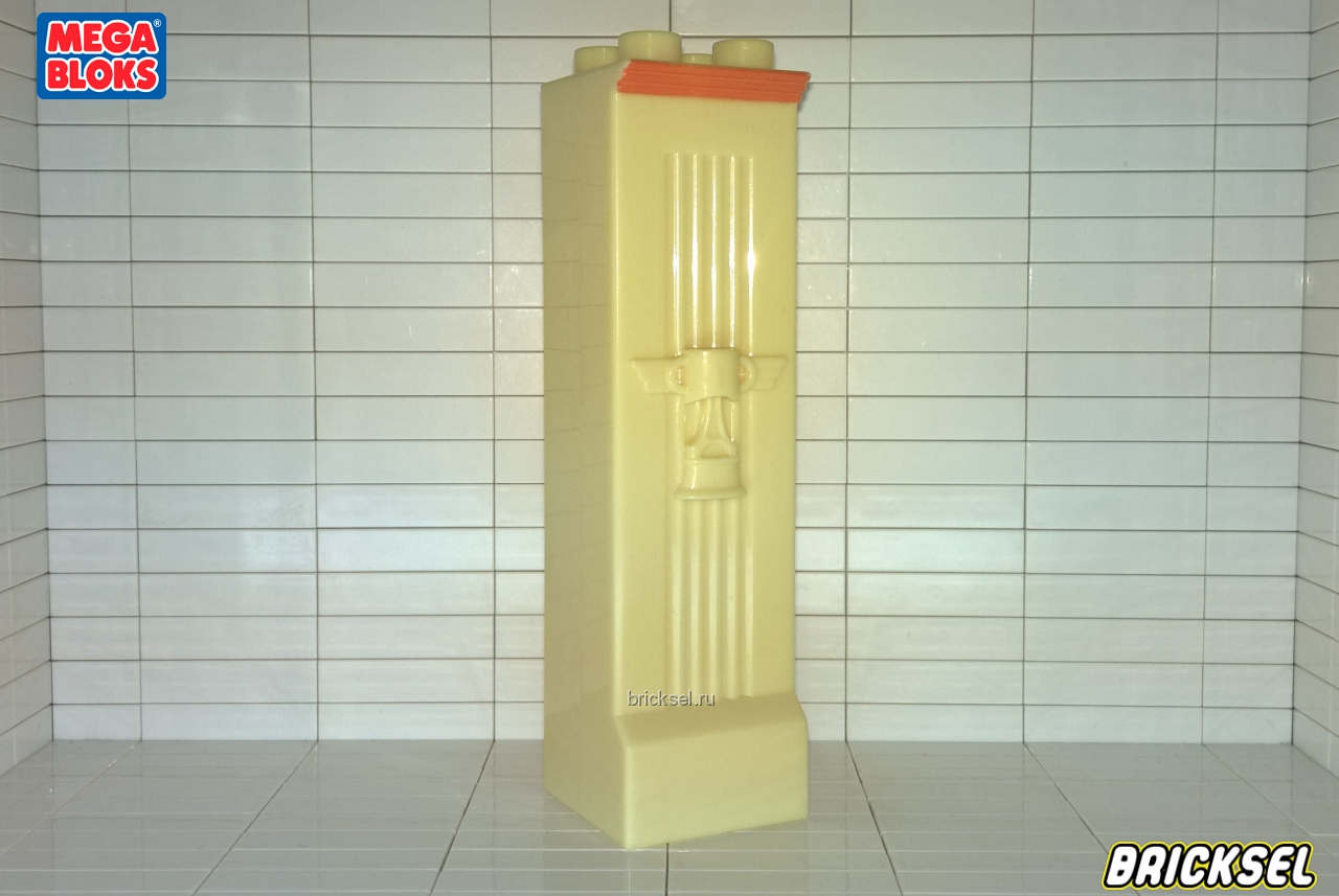 Мега Блокс Стелла, стойка, колонна 2х2 с кубком Поршня светло-желтая, Оригинал MEGA BLOKS, раритет