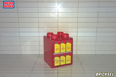Мега Блокс Кубик 2х2х2 полки с машинным маслом красный, Оригинал MEGA BLOKS, раритет