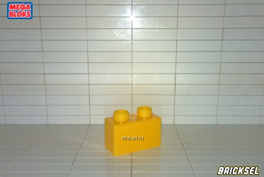 Мега Блокс Кубик 1х2 темно-желтый, Оригинал MEGA BLOKS