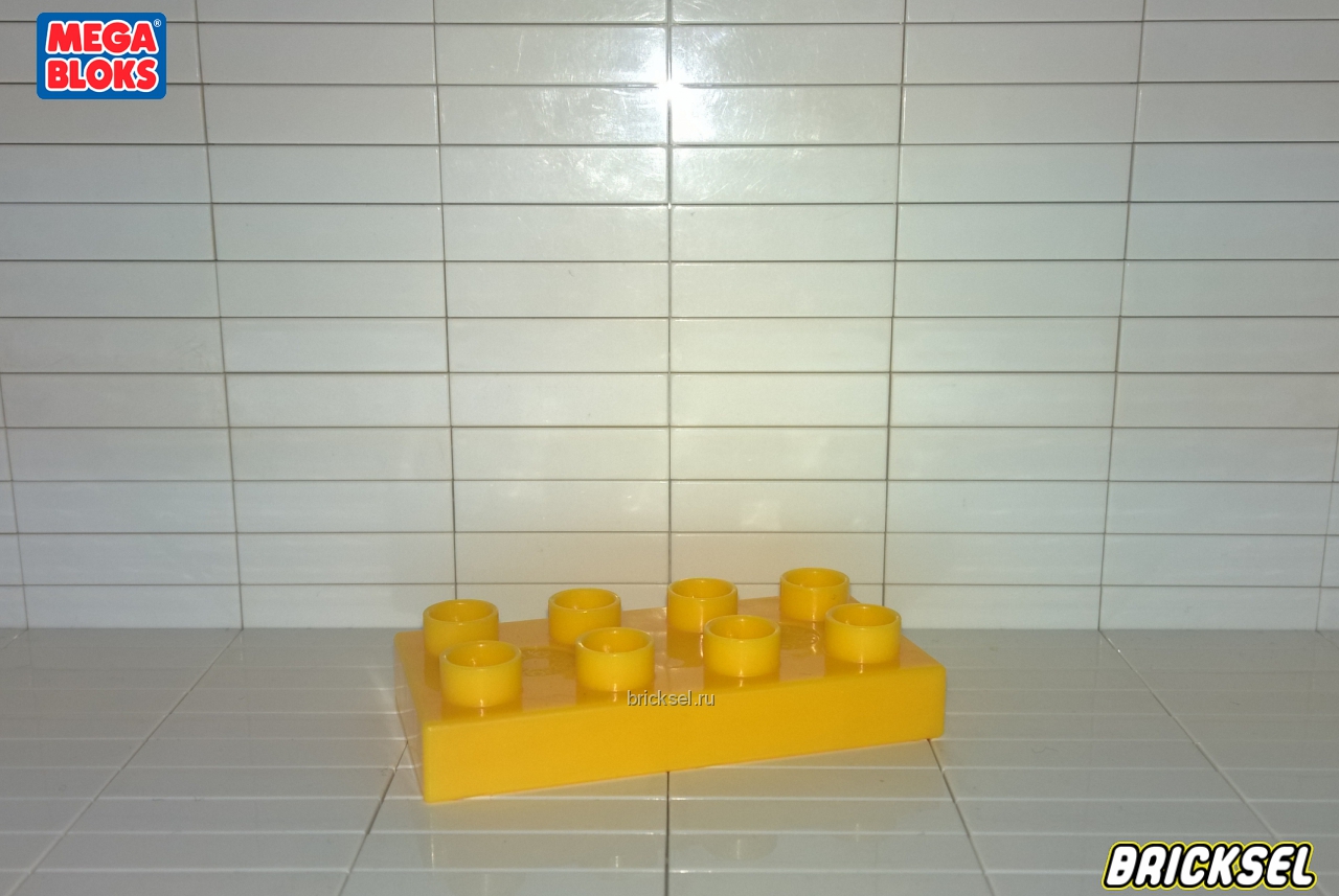 Мега Блокс Пластинка 2х4 темно-желтая, Оригинал MEGA BLOKS, не частая