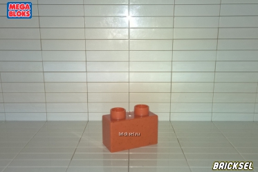 Кубик 1х2 мраморный темно-оранжевый
