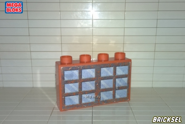 Кубик окна завода 1х4 темно-оранжевый