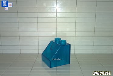 Кубик скос 2х2 прозрачный голубой