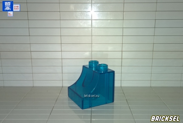 Кубик скос 2х2 вогнутый прозрачный голубой
